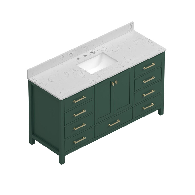 Meuble-lavabo moderne autoportant, Vert