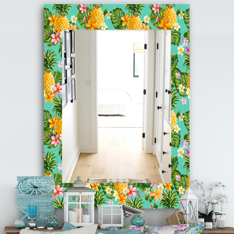 Miroir de salle de bain/meuble-lavabo bohémien, H 24 po x l 32 po