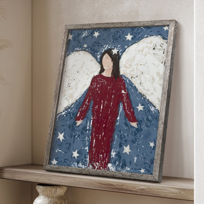 Angels Chacun II, reproduction encadrée - bois massif, H 11 po x l 9 po