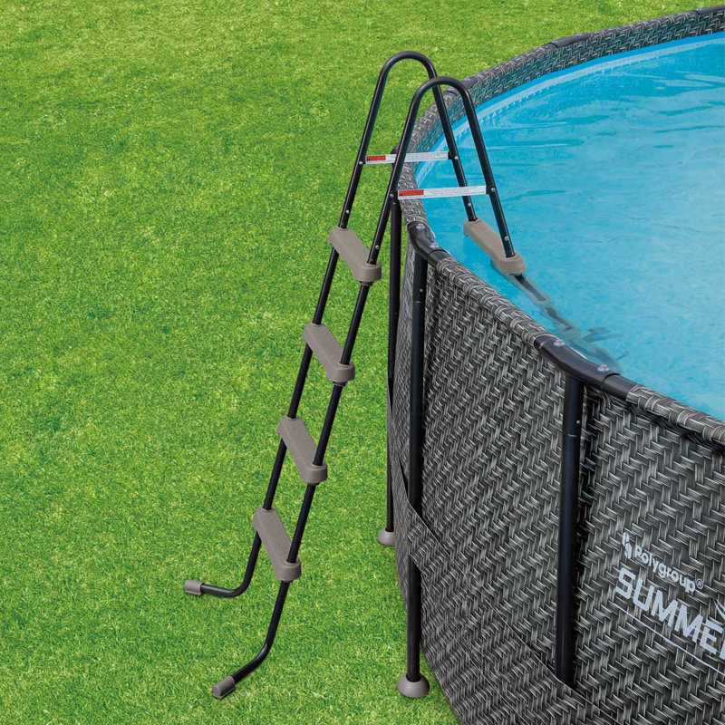 Summer Waves Outdoor Frame Above Ground Swimming Pool, Gray