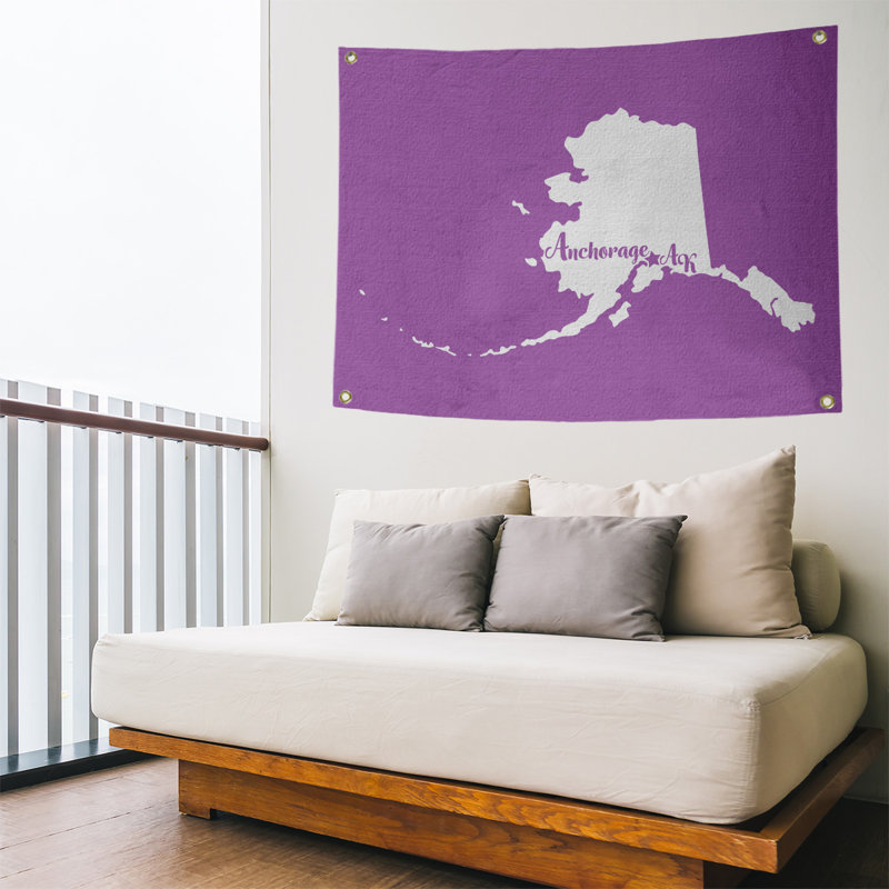 Tapisserie murale alaska ancrage, H 26 po x l 36 po, Violet