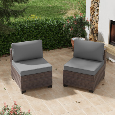 Ensemble de canapés modulaires d'extérieur 2 pièces Kalinowski