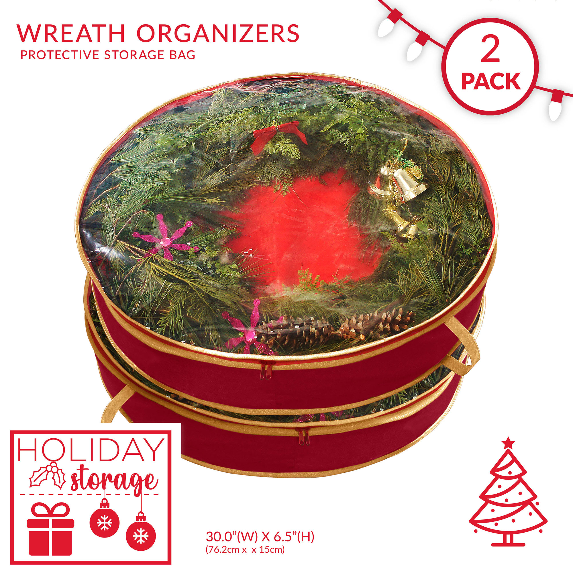 Wreath Storage, 6.5" H x 30" W x 30" D