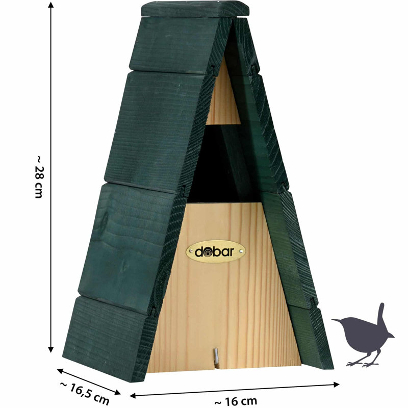 Lynette nesting box with a pointed roof for wren