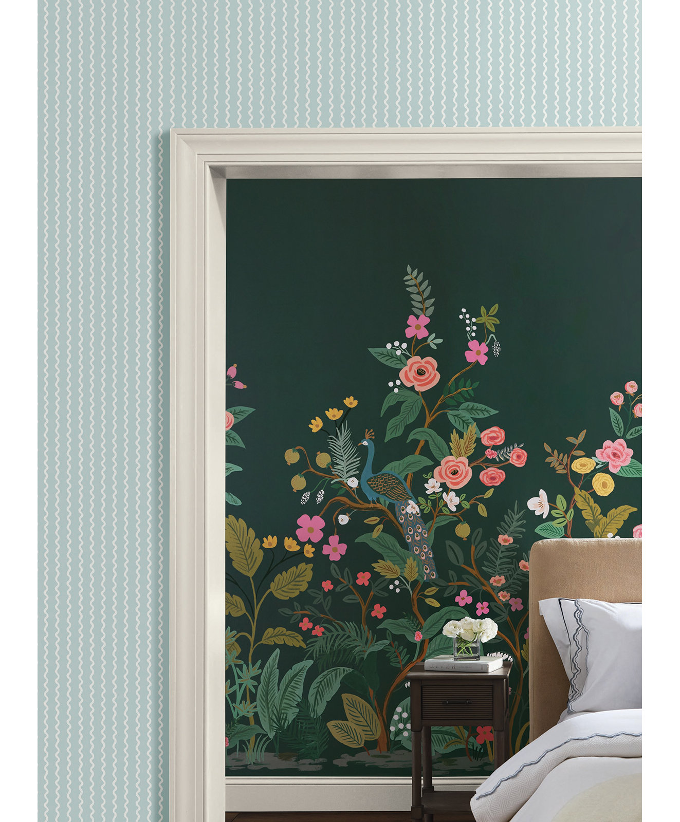 Rickrack Wallpaper Double Roll, Light Blue