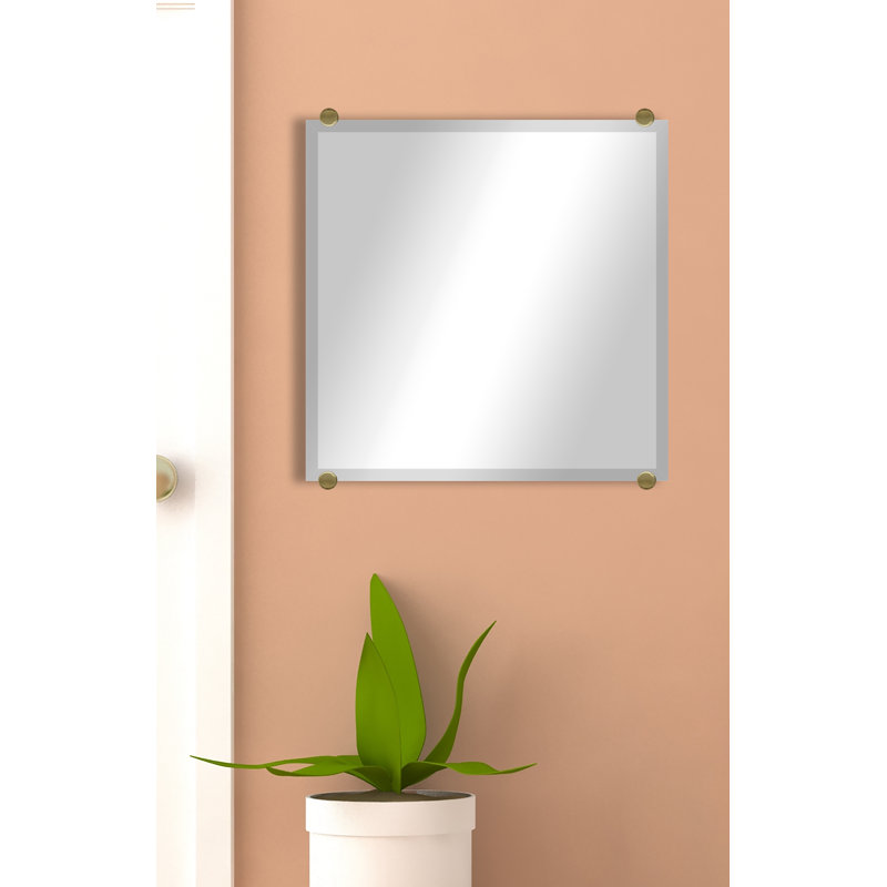 Mansell Beveled Frameless Wall Mirror, Brass, 54" H x 31" W