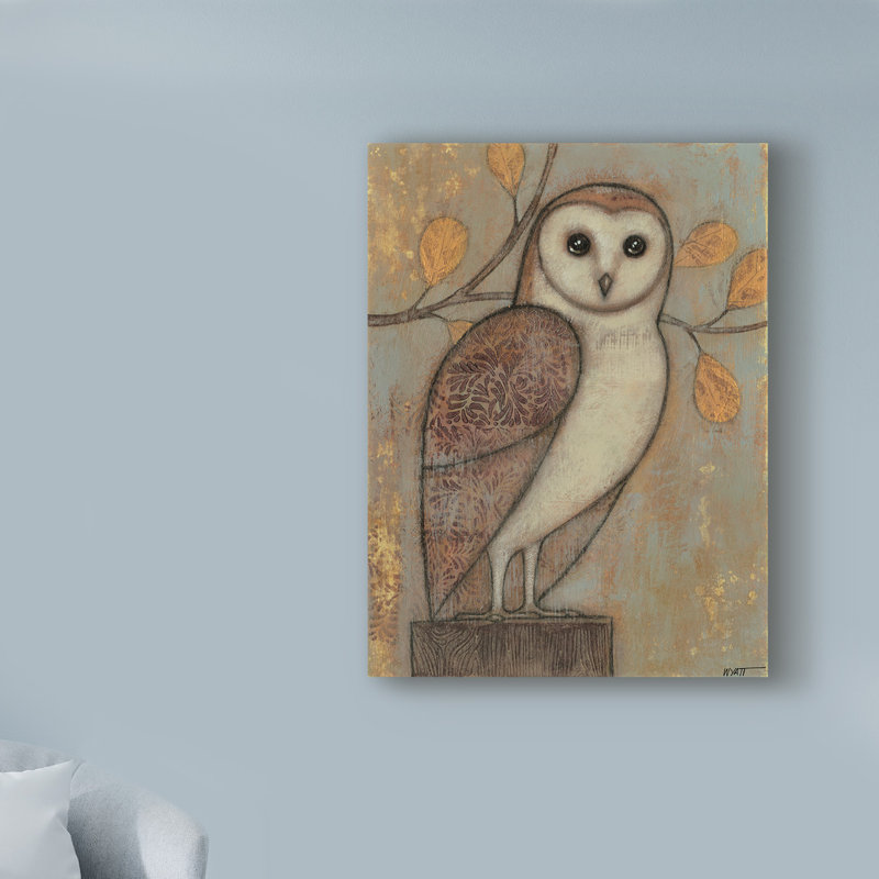 'Ornate Owl I' Acrylic Painting Print on Wrapped Canvas, 19" H x 14" W x 2" D