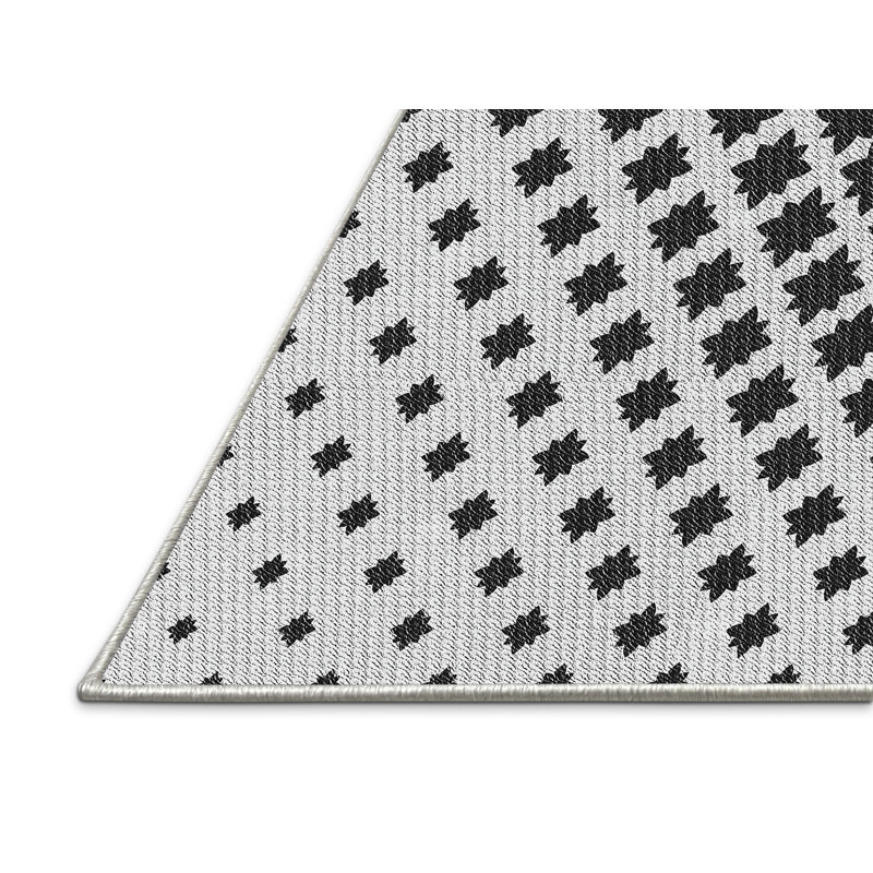 Tapis gris/noir tissé à la machine, Rectangle 8 pi x 10 pi