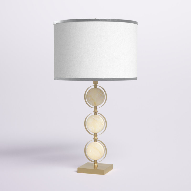 Lampe de table Art Deco, Blanc / doré