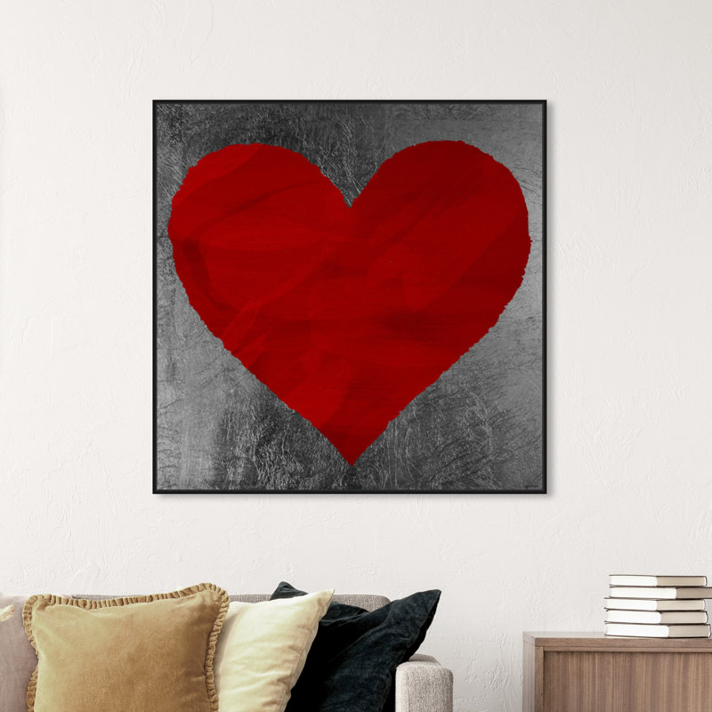 «Forever in Love Hearts», impression sur toile, Toile encadrée, H 40 po x l 40 po, Noir