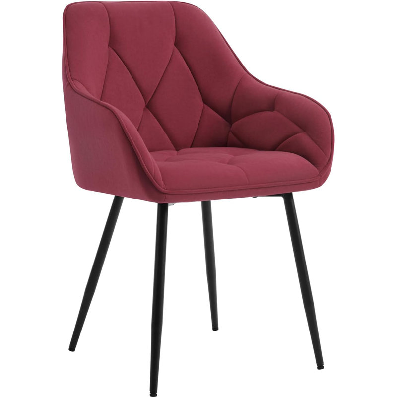 Bharmal 50.5cm H Velvet Upholstered Armchair, 2, Burgundy