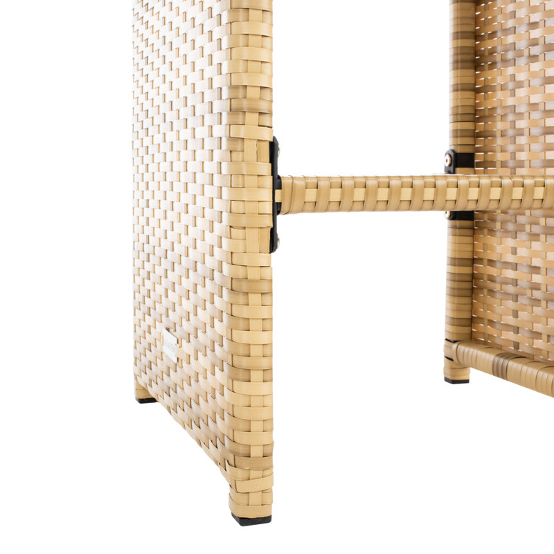 Ensemble repas pour 6 personnes en osier avec table rectangulaire Weisser, Naturel, Blanc