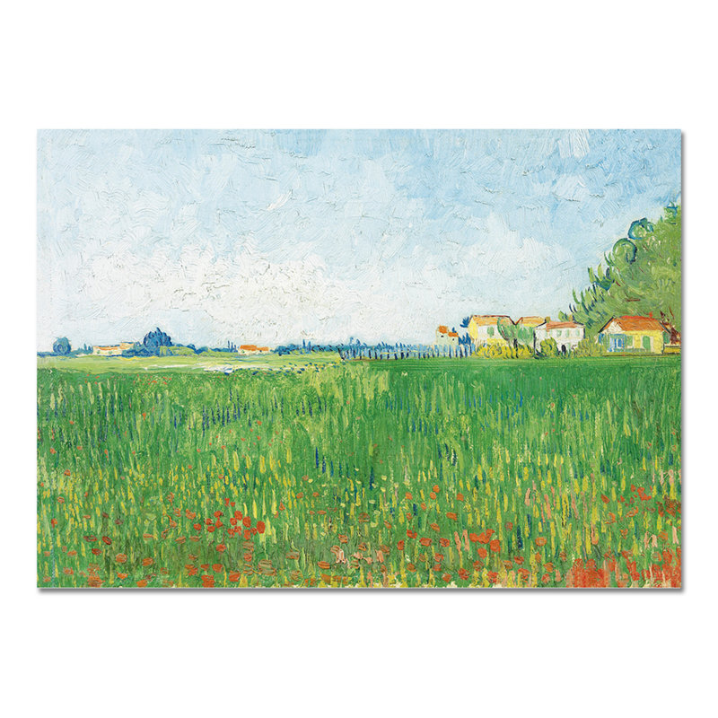 Field with Poppies by Vincent Van Gogh - Unframed Painting on Glass, 65cm H x 95cm W