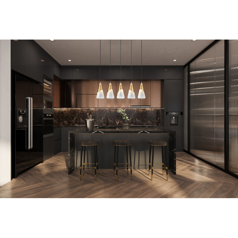 Lustre linéaire Jamess, Doré, 5 lumières