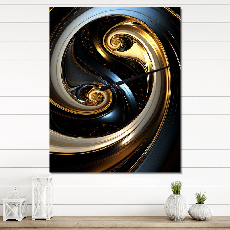 Horloge murale abstraite spirale abstraite, H 32 po x l 16 po x P 1 po