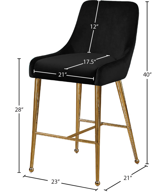 Owen Counter Stools, 25'', Black Velvet