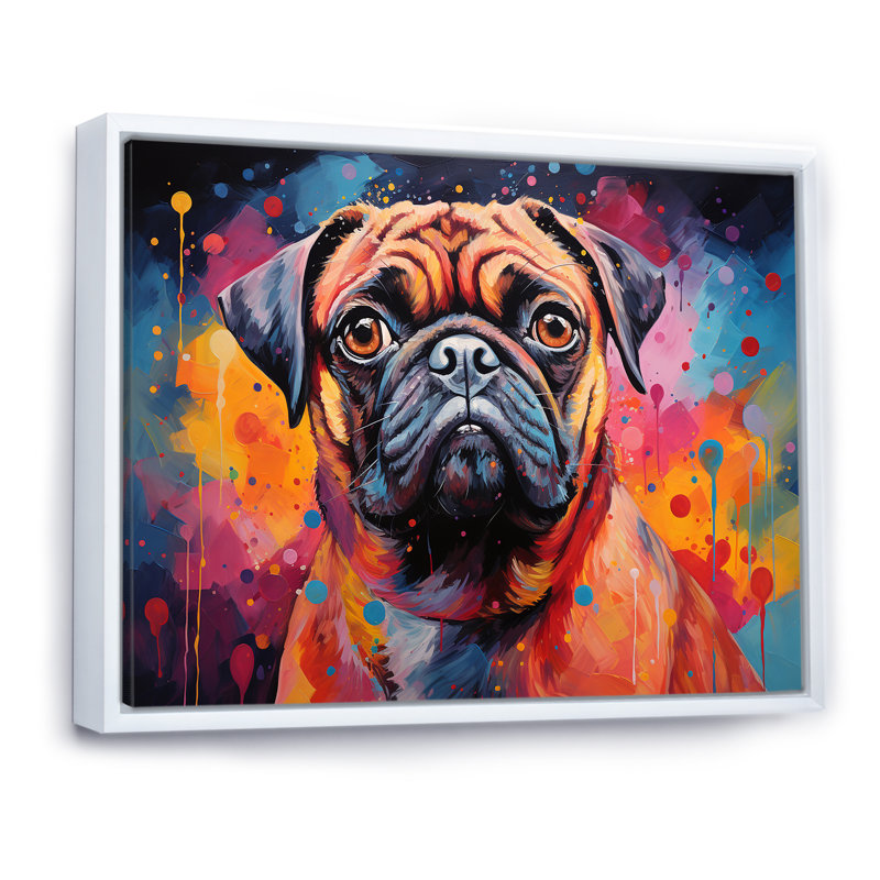 Popart carlin parade sur toile, H 16 po x l 32 po x P 1 po, Cadre flottant blanc