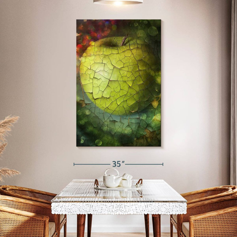 Yarlin Fragmented Green Apple, 51" H x 34" W