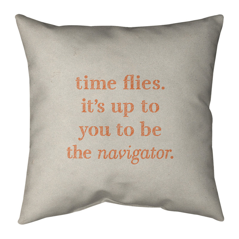 Coussin Handjet, 20 po x 20 po, Beige / orange, Housse de coussin seulement - sans coussin