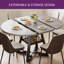 Table de salle à manger extensible de 47 à 61 po pour 4 à 8 personnes, table de cuisine industrielle ronde ou ovale avec tablette de rangement cachée, base piédestal compacte pour petit appartement et salon-1570650621-1571343012