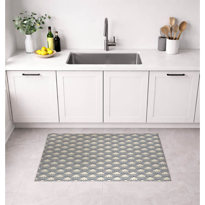 Seigaiha Fan Wave Low Profile Kitchen Mat