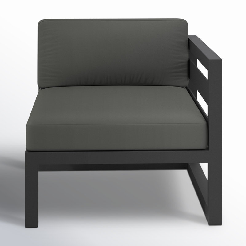 Avion Patio Chair with Sunbrella Cushions, Slate, Canvas Charcoal Sunbrella® Canvas