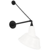 Thomas O'Brien, "Academy 17.5" Anchored Mack Barn Light in Matte Black with 16" Green Tilted Bowers Shade