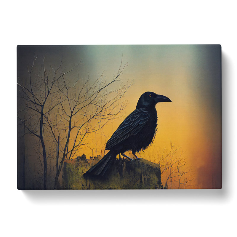 An Artsy Crow Bird - Wrapped Canvas, 25cm H x 34cm W x 3cm D