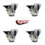 3 Inch Nylon Wheel Swivel Bolt Hole Caster Set with Posi Lock Brakes SCC