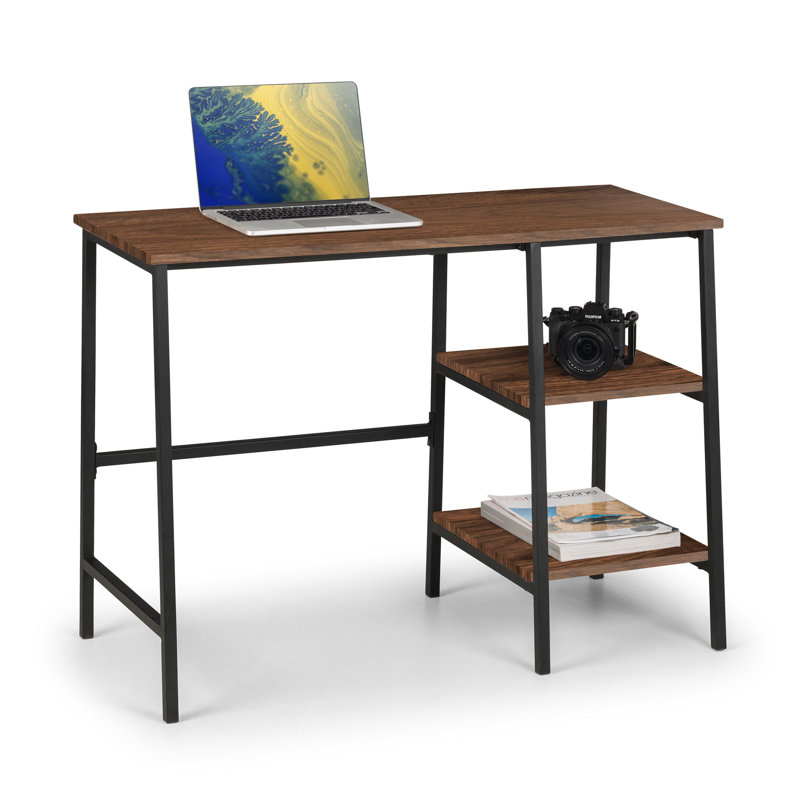 Madelyn Metal Base Writing Desk, Walnut