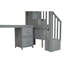 Lit mezzanine simple avec bureau et double rangement, rangement gris-979425821