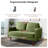 Muneef Corvettta 57.5"  square armrest pull-button double velvet couch-427770558
