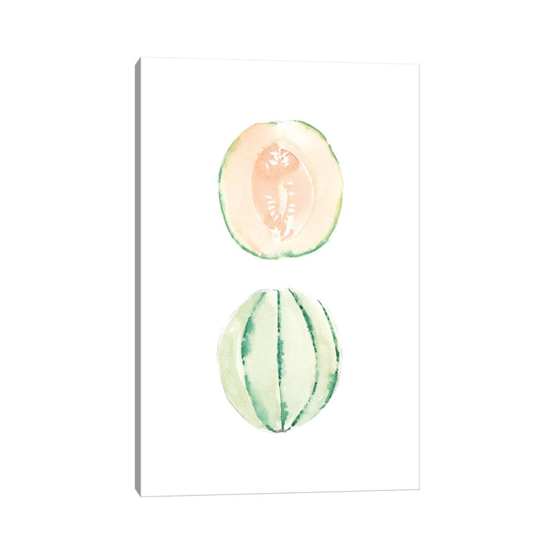 Cantaloupe Slice 1 Piece Painting on Canvas, 66.04 cm H x 45.72 cm W x 1.91 cm D, Wrapped Canvas