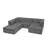 135" U-Shaped Modular Sectional Sofa With Chaise And Movable Ottoman For Living Room, Chenille Upholstered Boneless Couches With Wave-Shaped Armrest, No Pillows Included-1581966517
