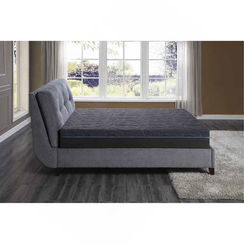 11-Inch Eastern King Bed Mattress Gel-Infused Memory Foam Hybrid Mattress, Dark Gray, Mattress In A Box, King, 11"