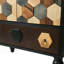 2-Doors Honeycomb Pattern Storage Cabinet With Drawer, Accent Cabinet