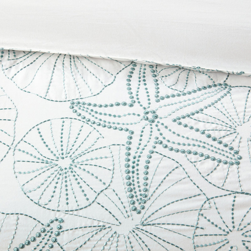 White Queen Comforter Bedding - Cotton, Dark Embroidery, Great Look 200tc