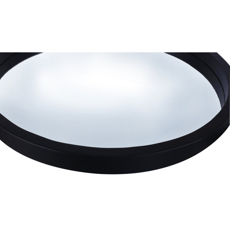 Wood Flat Wall Mirror, Black, 193.55 cm H x 193.55 cm W