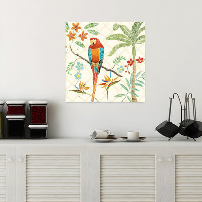 Paradis tropical II, palmier abstrait, art animalier tropical