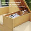 Causeuse de patio avec table rabattable et rangement - Structure en acier rotin, coussins résistants à l'eau, canapé d'extérieur compact