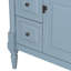 Meuble-lavabo de 30 po avec lavabo, armoire de salle de bain autoportante gris-bleu avec tiroir rabattable et tablette réglable, structure en bois d'hévéa massif, panneaux de fibres à densité moyenne et poignées en métal-629345714