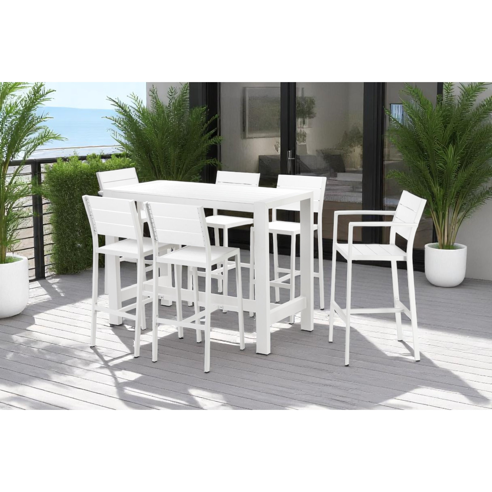 Ackland Bar Height Dining Table, White
