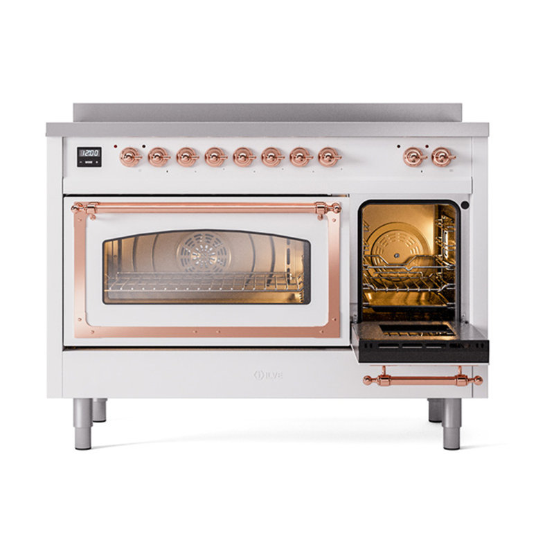 ILVE Nostalgie II Noblesse 48 in Induction Range, White/Copper
