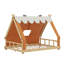 Lit de maison avec tente et éclairage-122259253-122259254
