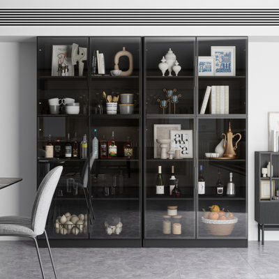 Dining Storage Cabinet with light and glass doors