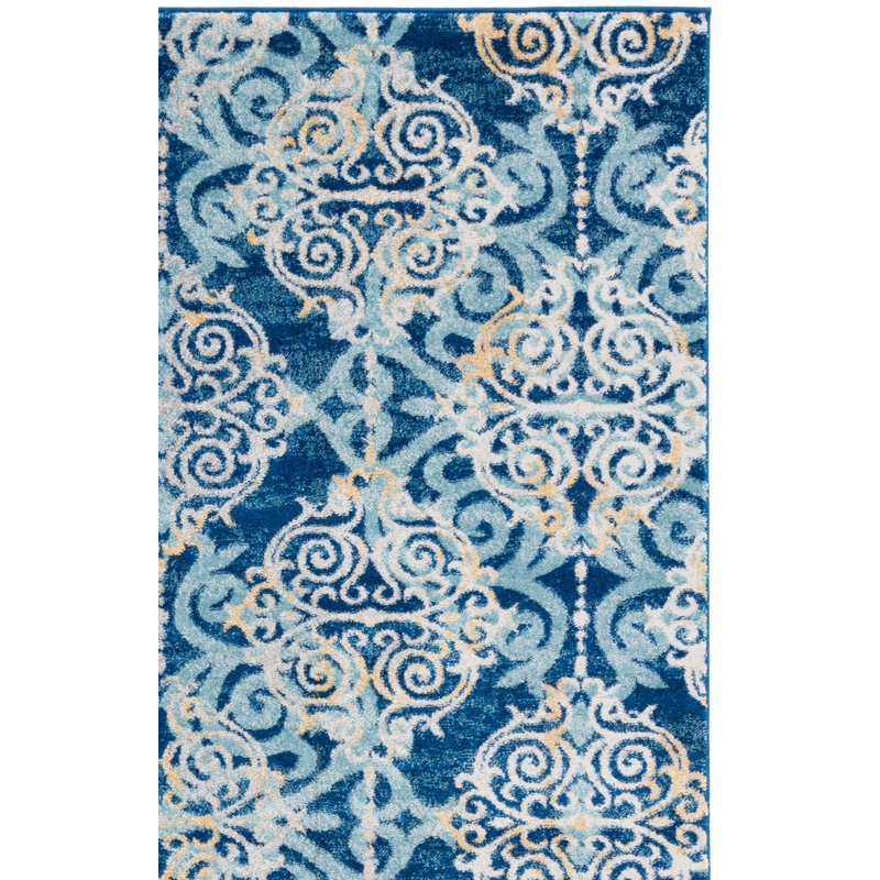 Tapis oriental royal / bleu clair Franke, Rectangle 9 pi x 12 pi