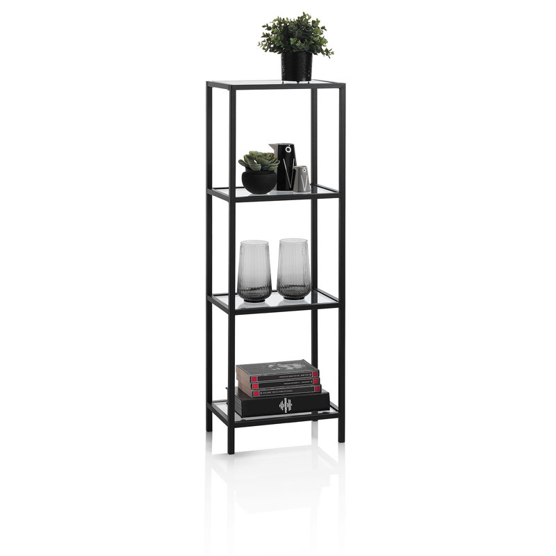 Equan 36cm W Steel Shelving Unit, Black