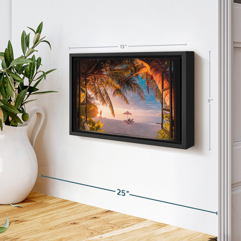 Plage «Window To Maldives Beach», reproduction sur toile, H 9 po x l 13 po