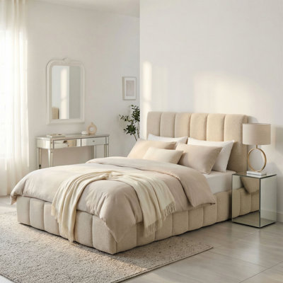 Rudasill Upholstered Ottoman Storage Bed Frame - Vertically Stitched Contemporary Headboard