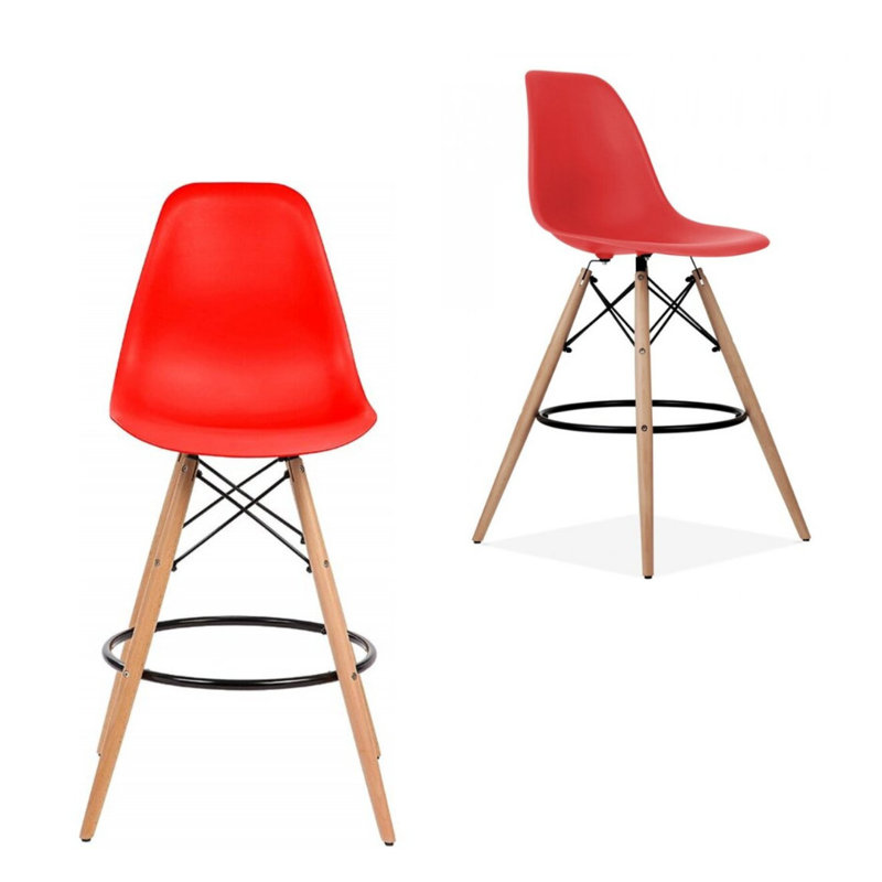 Tabouret de comptoir 26,5 po Brookfield, Rouge, Naturel